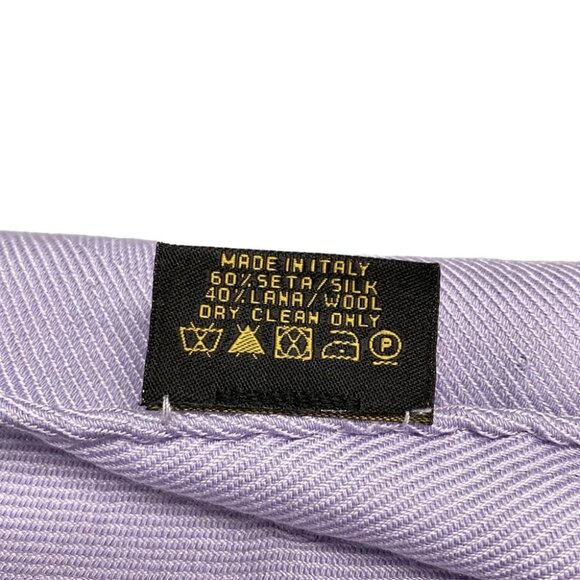 Auth BVLGARI - Light Purple Silk Wool Scarf - Picture 6 of 6